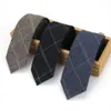 Ianthe 6cm herrdräkt slips klassiska män rutiga slips formella affärer bowknops bindningar male bomull mager smala slipsar cravat13005