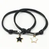 Beaded Bangle 2 PCS/Set Par Armband Black White Rope Star Heart Armband For Women and Men mode parade gåvor Älskare Nya 230925