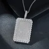 Diamant Passé Test Hommes Femmes Collier 925 Sterling Argent D Couleur VVS Moissanite Mode Tag Pendentif avec 50 cm Chaîne Bijoux Beau Cadeau