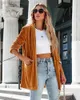 Vestes Femmes Printemps Automne Casual Femmes Velvet Cardigan Manteaux Solide Couleur À Manches Longues Bouton Lâche Vintage Streetwear Sexy Vêtements D'extérieur