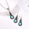 Ketting Oorbellen Set Bugalaty Vintage Blue Crystal Synthetische Turquoise Boheemse Gepersonaliseerde Oordruppels Voor Vrouwen Vrouwelijke Sieraden