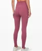 LU-3027 Pantaloni da yoga da donna in tinta unita a vita alta Pantaloni da allenamento sportivi con elastico