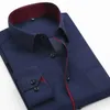 Herrklänningskjortor Herrklänningskjortor Herrskjortor stora knappar ner skjortor Herrkläder Fashion Business Casual Slim-Type Long-Sleeved S-4XL YQ230926