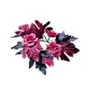 装飾的な花ハロウィーンダークカラーバラとリーフキャンドルガーランドリースデスクデコレーション