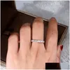 Anelli a fascia per le donne Sier Colore Cubic Zirconia Anello Pietra bianca Da sposa Matrimonio Fidanzamento Gioielli alla moda Bijoux Femme Cc1565 Drop Del Otles