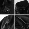 Men's Fur 2023 Winter Fashion Autumn Male Leather Jacket Plus Size 3XL Black Brown Mens Stand Collar Coats Biker Jackets