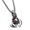 Bijoux à la mode en acier inoxydable pour hommes, collier Scorpion avec pierre, pendentif en argent doré, colliers de haute qualité pour Men337N