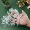 Christmas Decorations 30Pcs White Hanging Snowflakes Xmas Tree Ornaments Artificial Glitter Snow Flakes For Window Decoration Year Decor