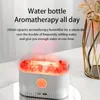 Máquina de aromaterapia de chama colorida, umidificador de mesa de névoa grande lâmpada de atmosfera mineral de cristal silencioso para quarto de casa escritório dormitório de mesa pequeno presente