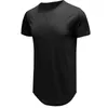 Magliette da uomo in cotone Estate Uomo Tinta unita Casual Manica corta O-Collo S Tee Shirt Lunghezza irregolare T-shirt Abbigliamento