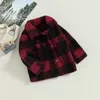 Manteau focus norm 16 ans automne hiver enfants filles veste vêtements d'extérieur 2 couleurs Plaid à manches longues simple boutonnage fourrure floue 231024