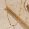 Choker CCGOOD Minimalist Chic Jewelry Paperclip Necklace Gold 18 K Plated Oval Link Chain Necklaces For Women Simple Collier Femme