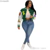 Designer Varsity Jacket Dames Herfst Mode Brief Gedrukt Bomberjacks met lange mouwen Streetwear Korte honkbaljas Outfits