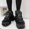 Vintage Erkek Kadın Platform Ayakkabı İtalya Seatined Rock Punk Stil Yüksek Yüksek Ayakkabı Orijinal Deri Lüks Tasarımcı Erkekler Deri Ayakkabı Bağcıklı Düz ​​Topuklu Boyut 35-45
