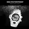 Sport Quartz montres numériques montre masculine SMAEL montre de Sport hommes étanche relogio masculino horloge blanc montres militaires numériques V1292K