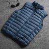 Męskie puch Parkas Winter jesienne męskie męskie karze kamizelki moda Ultra lekki płaszcz Parka Parka Męska kamizelka bez rękawów L230926