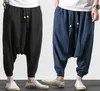 Herenbroeken M-6XL 7XL Plus size heren katoenen linnen broek mode herfst lange kruisbroek zomer hiphop dansbroek zwart gary wit 230926