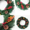 Decoratieve bloemen Kerst kunstkransen Deur hangende krans Garland Handgemaakte muur raamdecoratie