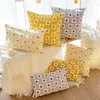 Oreiller SEIKANO Canapé Taie d'oreiller sans noyau Coton Broderie Fleurs Couverture pour S Home Decor