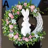 Couronne de fleurs décoratives de pâques, accessoires de décoration pour la maison, cadeau, simulation de mur d'œufs de porte d'entrée, 2023