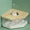 Small Animal Supplies Pet Sand Bath Box Fanshape Clear Badrum House For Hamster Cage Corner Toalett Squirrels 230925