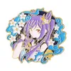 Anime Genshin Impact Zhongli Barbatos Keyring Acrylic Lapel Pins Badge Metal Crafts Handgjorda stift smycken Tillbehör gåva Y0728282H