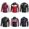 Chaqueta de cuero polar empalmada con piel para hombre, abrigo Vintage informal de motociclista para invierno, cazadora cálido a la moda de otoño 2023