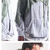 Men's Trench Coats ABOORUN Heavy Army Patchwork Hooded Jacket Hi Street Streetwear Loose Pullover Coat for Male 230925