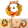 Decorative Flowers Pumpkin Wreath Party Autumn Beautiful Shop Decoration Decorations Door Fake Fall Garland Hanging Indoor