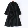 Kvinnors ull 2023 Long Solid Double Cashmere Winter Coat Women Jacka Lossa Abrigo Mujer Autumn Outerwear Casaco Feminino