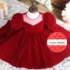 Robes de fille Noël bébé fille princesse velours robe à manches longues printemps automne hiver infantile enfant en bas âge robe fête noël bébé vêtements 1-12y 230925