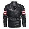 Men's Fur Colorblock Coat Leather Jacket Brand Men Casual Jackets Biker Coats Pilot Faux Motorcycle Outdoor Fashion Fleece