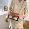 womens 2024 simple fashionable printing single messenger chain red texture Dionysian Handbag 70% Off Store wholesale