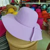 Berretti da donna Cappello da sole Vintage Lady Wide Large Fedora Felt Cap Casual Summer Beach Travel Floppy Gift