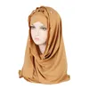 Hijab Perline Pianura Jersey Antirughe Scialle Hijab Con Berretto Modale Donna Velo Avvolgente Sciarpa Musulmana Solida Ramadan Turbante Fascia 161X60Cm Goccia Dhg8V