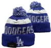 Bonnet Dodgers Bonnets Équipe de baseball nord-américaine Patch latéral Hiver Laine Sport Tricot Chapeau Crâne Casquettes A0