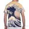 Męskie koszulki The Great Off Kanagawa autor: Katsushika Hokusai (C 1830-1833) Mężczyźni T-shirt Kobiety na całej nadruku koszulki chłopięce koszulki