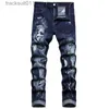 Jeans pour hommes Jeans pour hommes de grande taille 3D impression numérique pantalon en Denim extensible bleu noir blanc pantalon hommes pantalons de mode 28-34 36 38 40 42 L230926