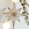 Christmas Decorations Tree Toppers Star LED Light Lamps Home For Ornaments Year 2024 Festival Party