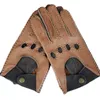 Five Fingers Gloves Men's Genuine Leather Male Breathable Fashion Classic Goatskin Unlined Thin Spring Summer Driving Mittens TB15 230925