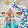 FENGRISE 44 pz set Palloncino Sirenetta Festa a tema Sirena Decor Sirena Compleanno Decor per bambini Favore Compleanno Festa di nozze Y298o