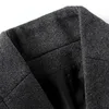 Herr ull kappa fast färg stativ krage lång hylsa tjock jacka för höst vinter högkvalitativ smal fit ull överrock