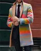 Männer Trenchcoats Herbst Winter Mode Woolen Einfarbig Einreiher Revers Lange Mantel Jacke Casual Mantel 230925