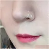 Nose Rings Studs 2/5Pcs/Pack Stainless Steel Double Layers Ring Piercing For Women Men Ear Tragus Earrings Lip Hoop Fashion Jewelr Otea5