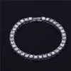 Beaded Bangle Hip Hop Iced Out Tennis Chain bracelet 3MM 4MM 5MM Mens Necklaces 1 Row Rhinestone 7/8/9inch Crystal For Men Jewelry 230925