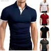 Men's Down Parkas Spring Summer Mens T-shirts Casual Short Sleeve Top Slim Fit Shirts Men's Breathable Sportswear Handsome Men Tops L230926