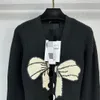 809 2023 Runway Summer Brand Mismo estilo suéter de manga larga con cuello en V ropa de moda negra de alta calidad para mujer D261