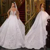 Abiti da sposa di lusso Spaghetti sexy che bordano applicazioni di pizzo Abiti da sposa da sposa robe de Plus Velo da sposa