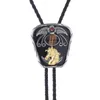 Pendant Necklaces Original Design Trapezoidal Grass Pattern Tiger Eye Stone Animal Bolo Tie