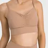 LU-1125 Gas nude yoga fitness sujetador Sexy flexible plisado humedad que absorbe el sudor ropa interior deportiva